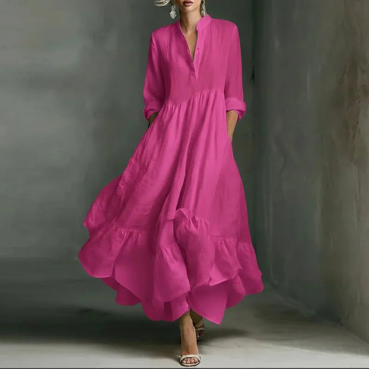Henna Ruffle Hem Maxi Dress
