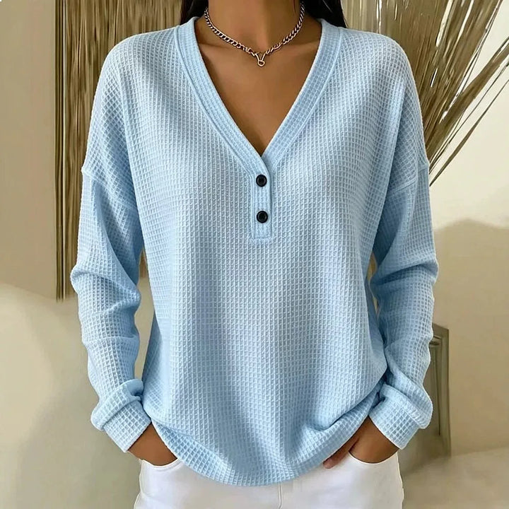 Adelaide Waffle Knit Henley