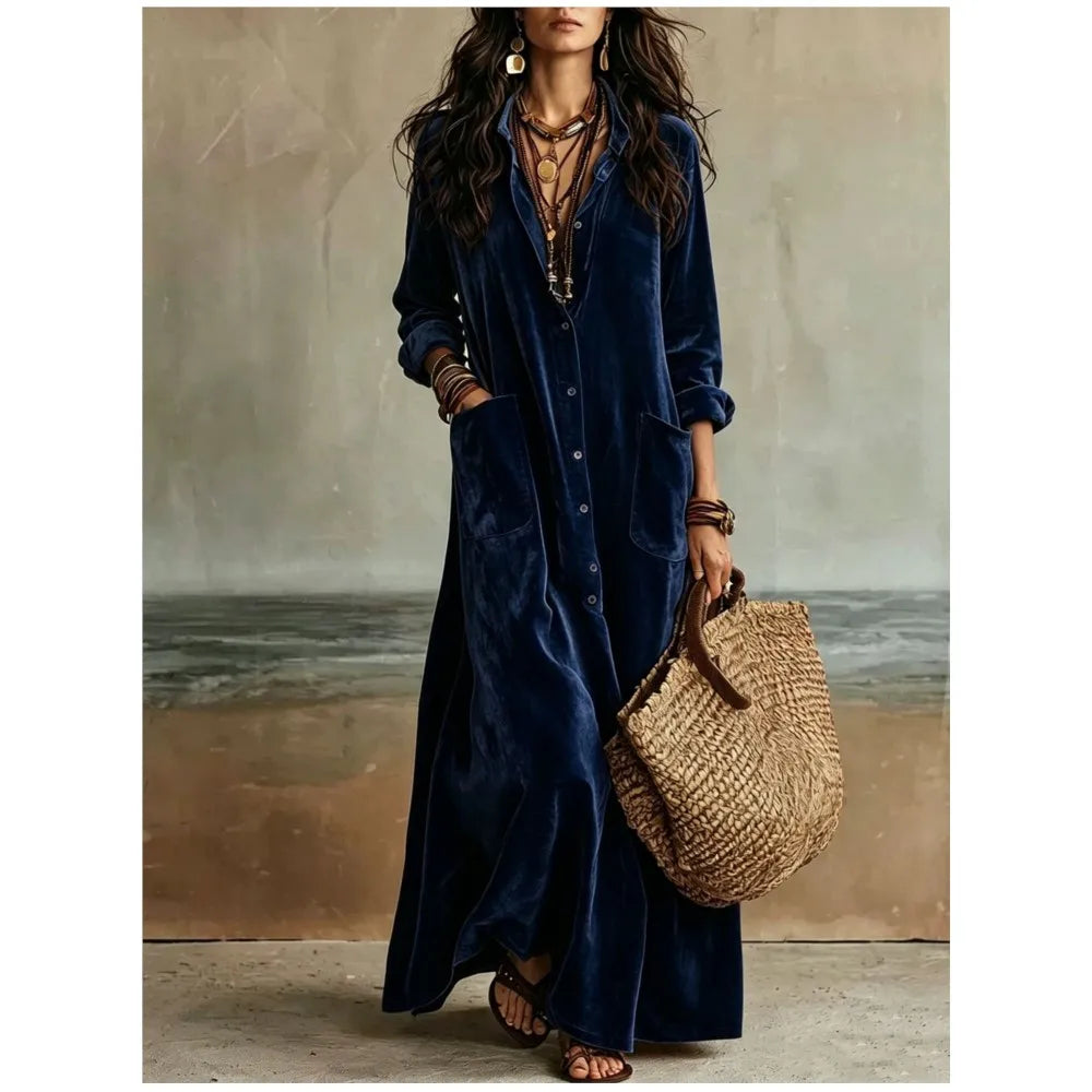 Celeste Button Front Maxi Dress