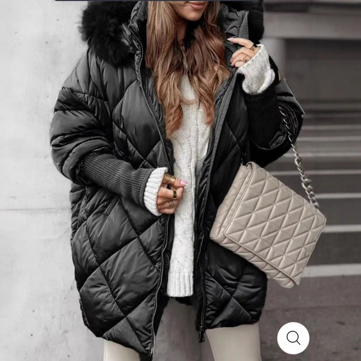 Larkspur Diamond Quilted Puffer Coat