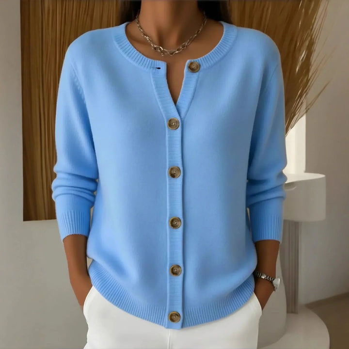 Anouska Notch Neck Buton Cardigan