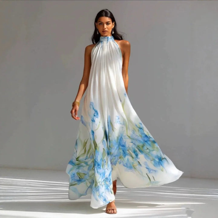 Krista Printed Halter Maxi Dress