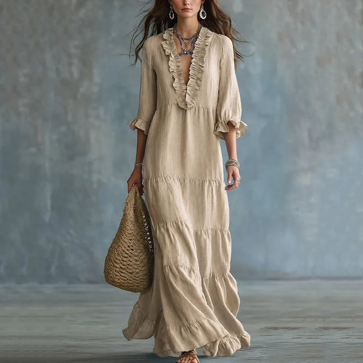 Sandra Elegant Ruffle Maxi Dress