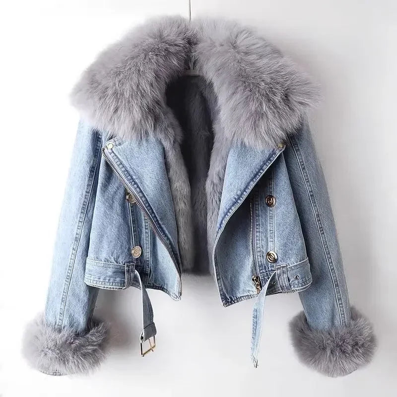 Dania Faux Fur Denim Jacket