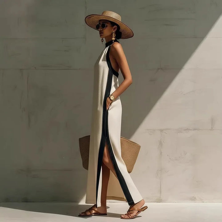 Heloise Casual Halter Maxi Dress