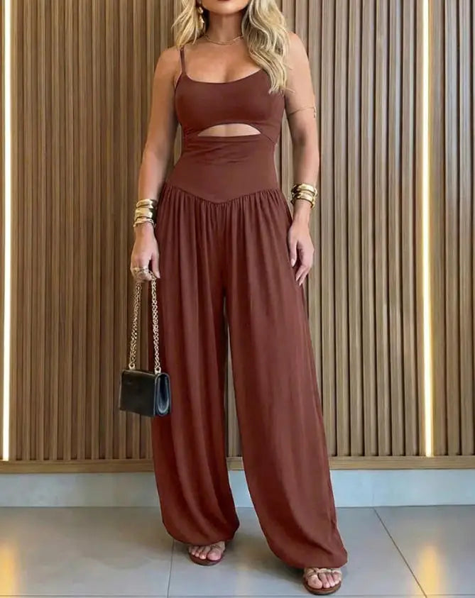 IvannaSleeveless Cut Out Wide Leg Jumpsuit