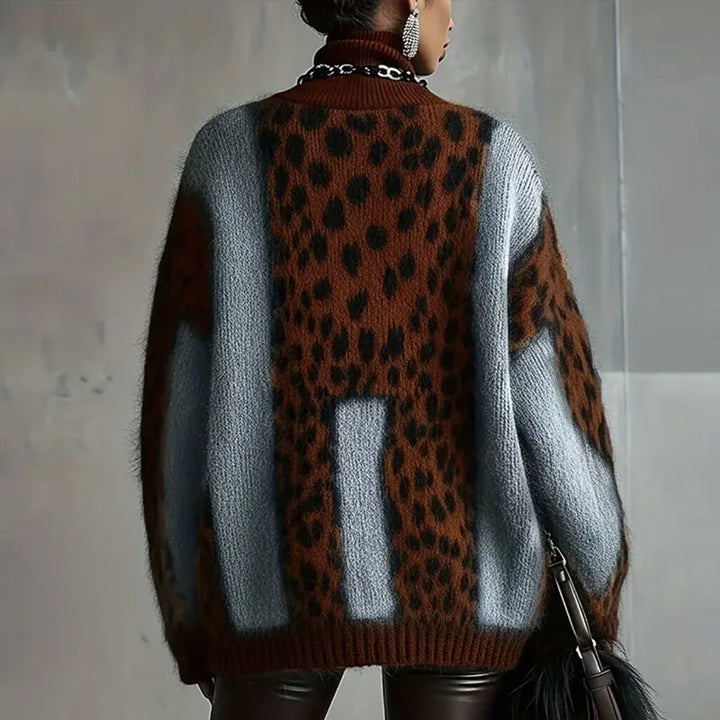 Reese Cozy Leopard Knit Sweater