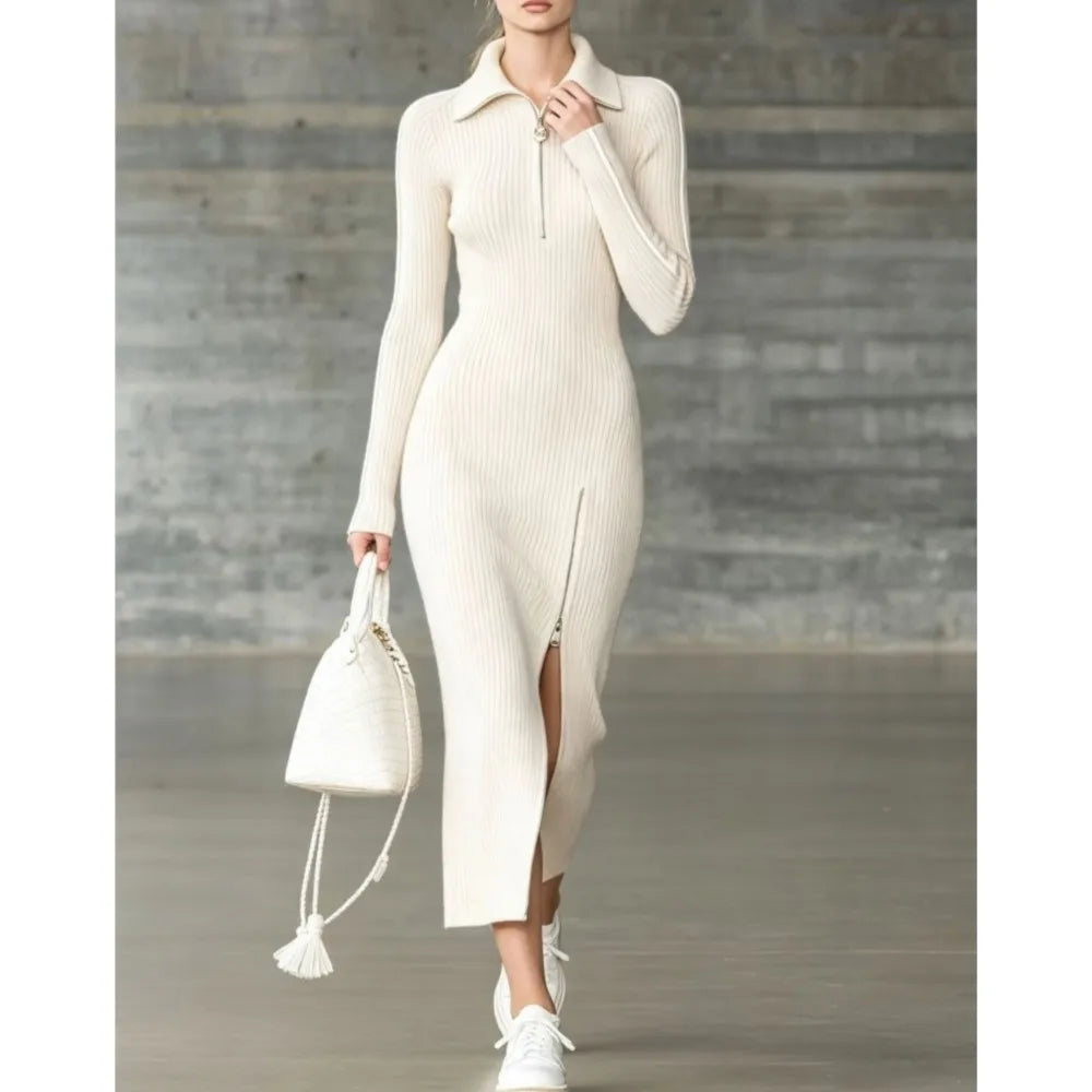 Marcella Ribbed Knit Midi Dress
