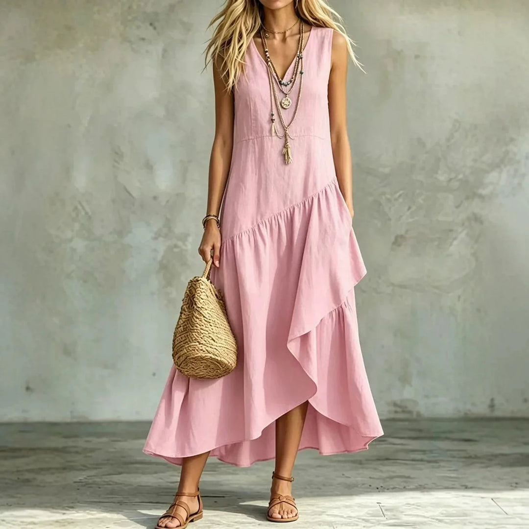Jacinta Sleeveless Ruffle Maxi Dress