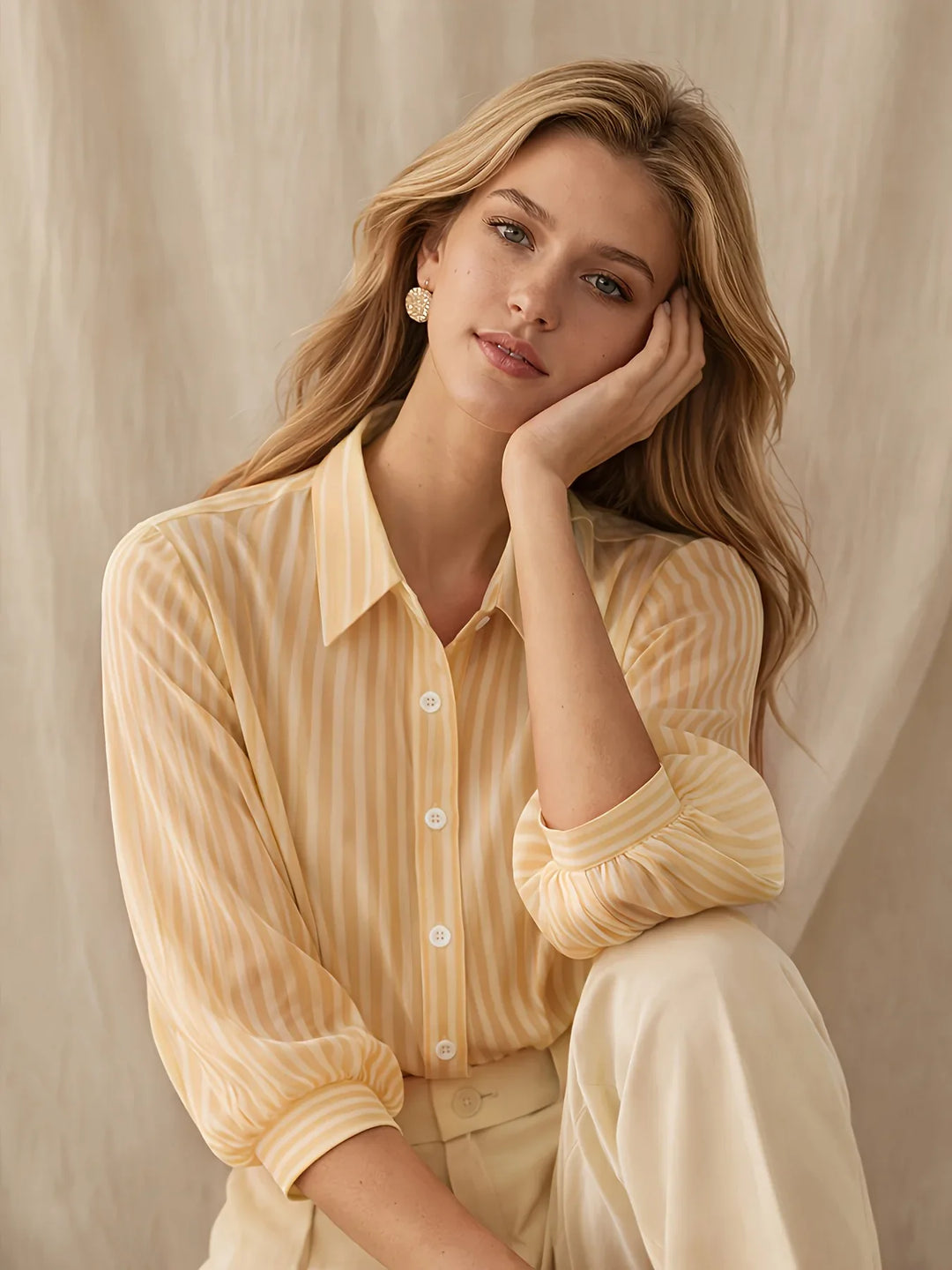 Savannah Striped Puff Sleeve Shirt