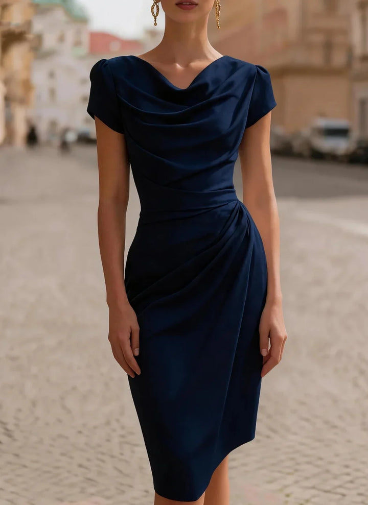 Keona Draped Sheath Midi Dress