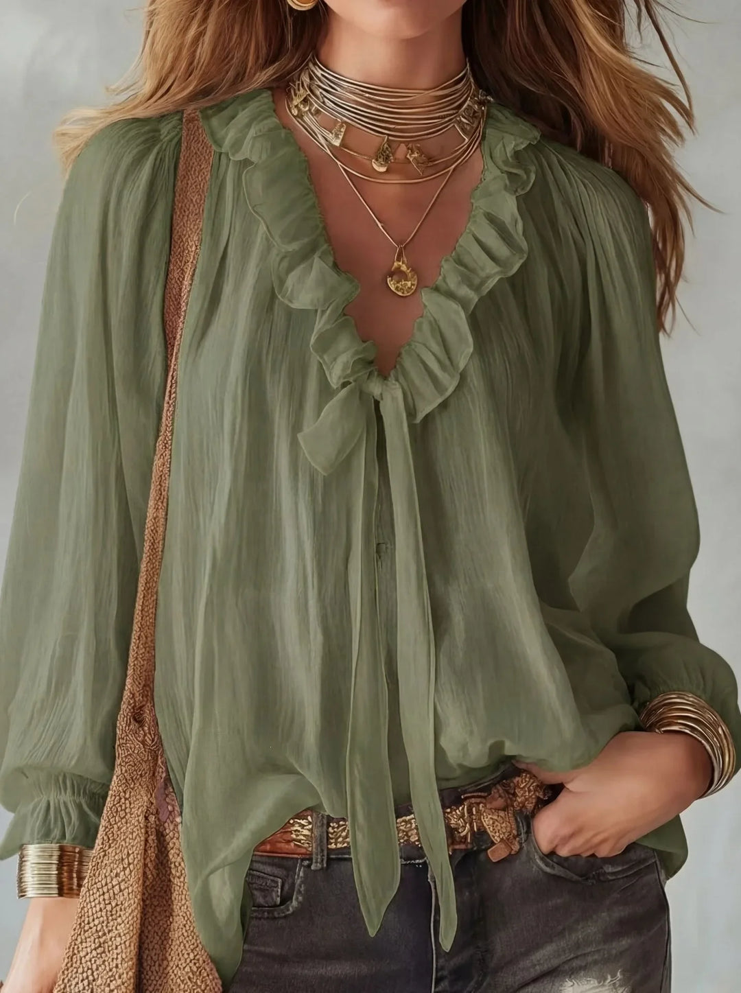 Leona Lace Up Long Sleeve Top