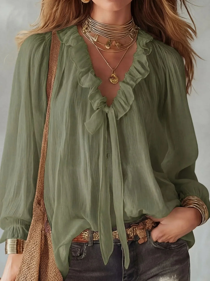 Leona Lace Up Long Sleeve Top