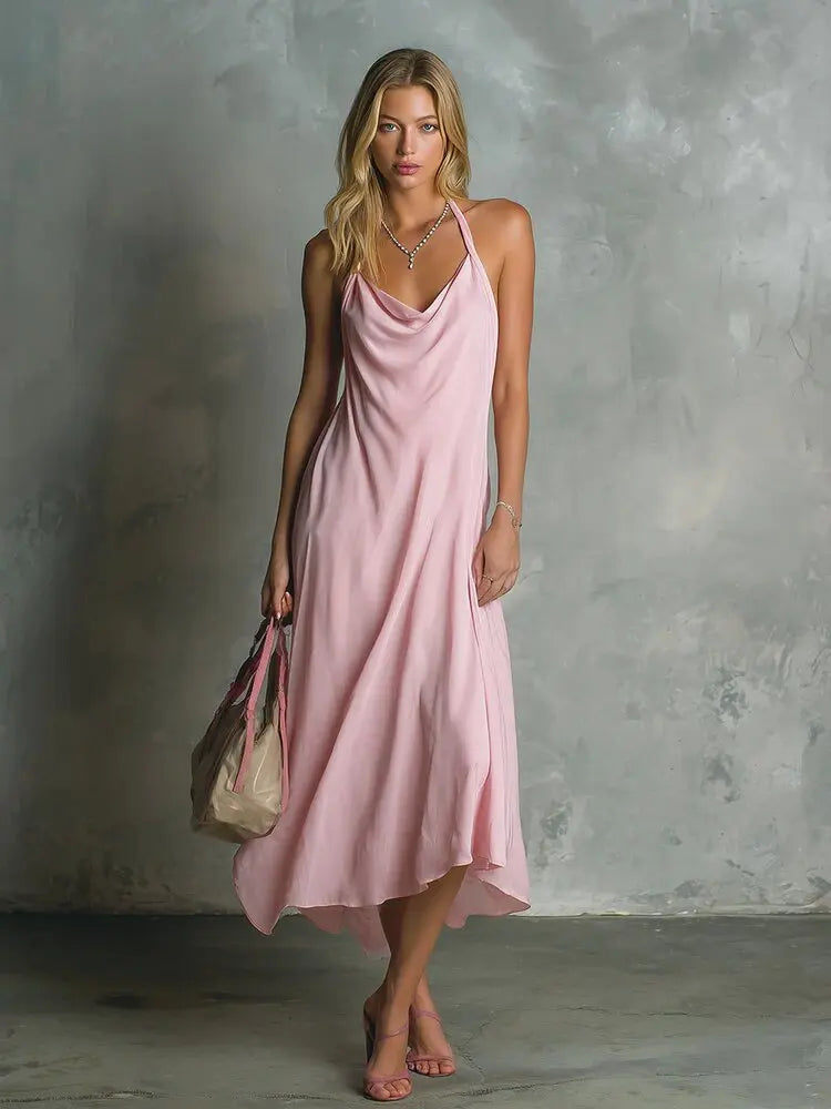 Ines Cowl Neck Midi Dress