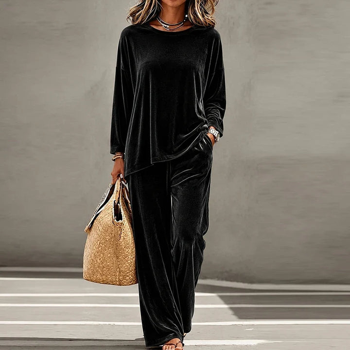 Marisette Velvet Wide Leg Set