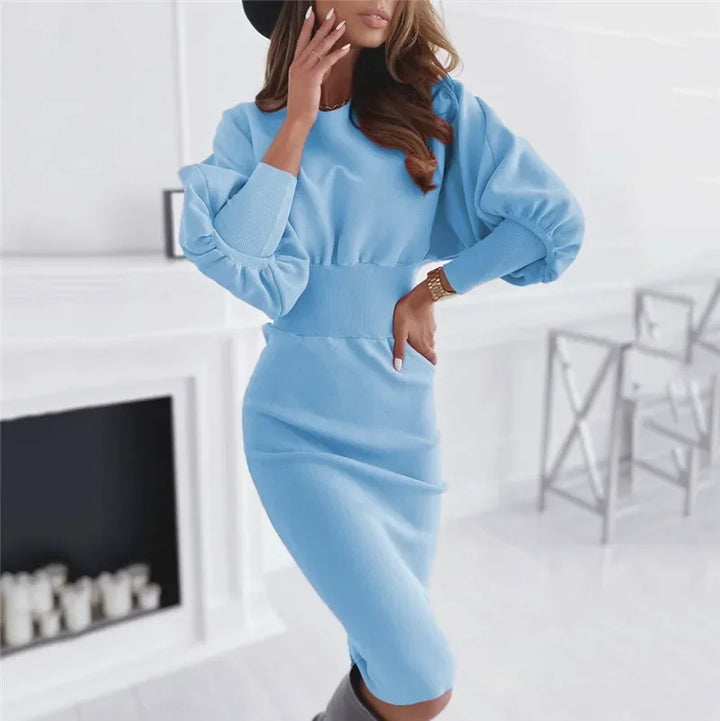 Theodosia Lantern Sleeve Midi Dress