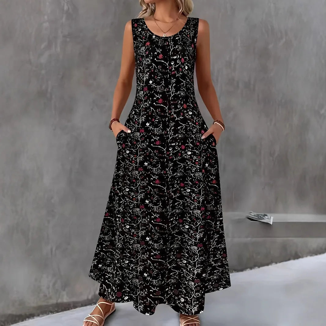 Kerensa Boho Floral Pocket Maxi Dress