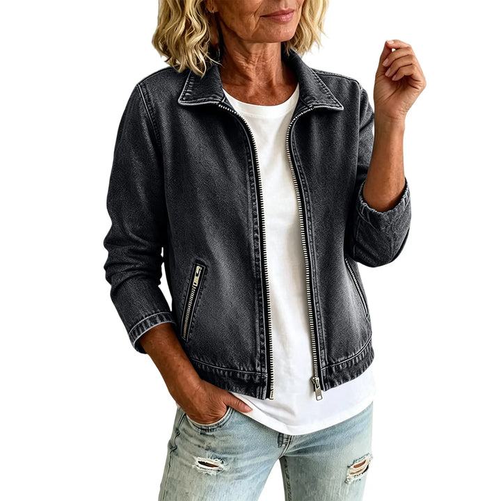 Isolene Zip Front Denim Jacket