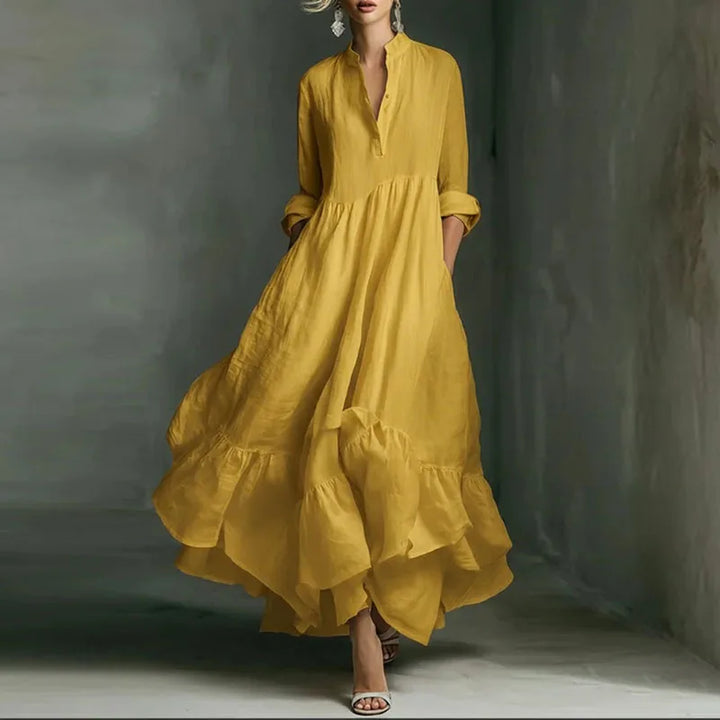 Henna Ruffle Hem Maxi Dress