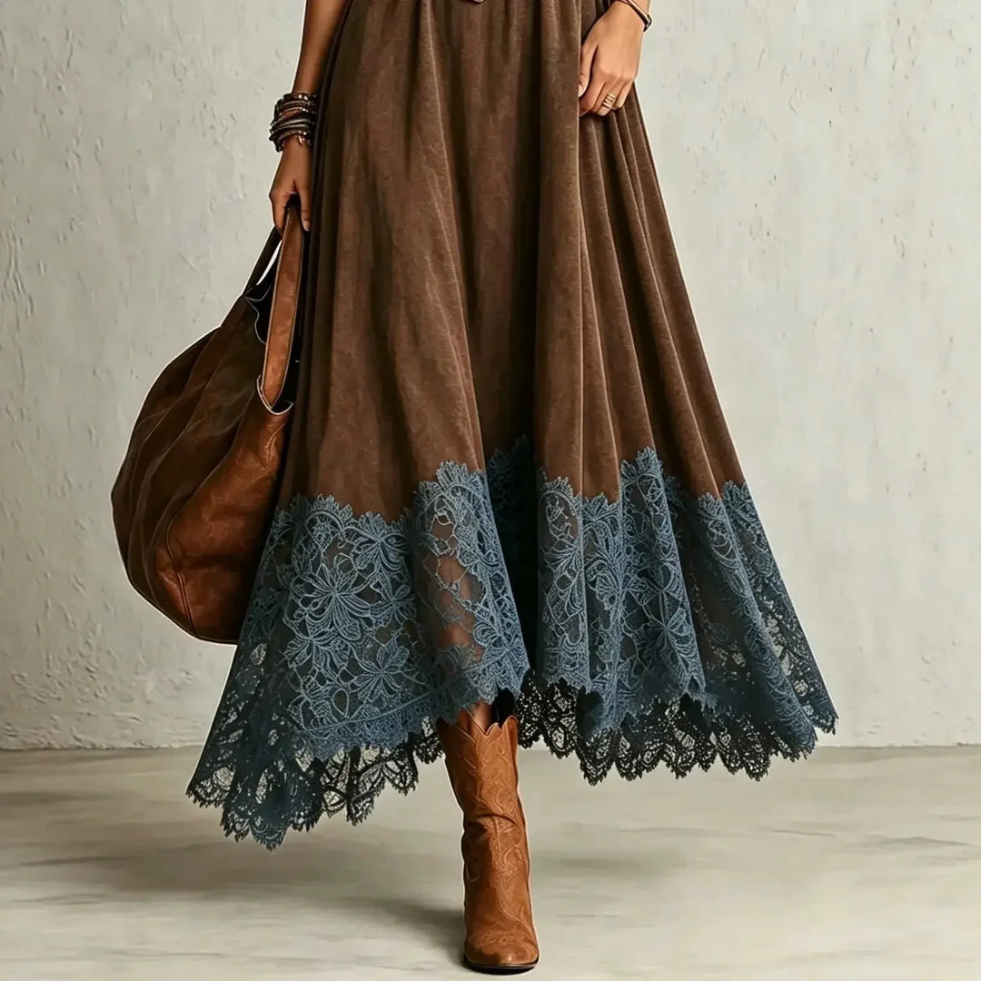 Marisette Lace Hem Maxi Dress