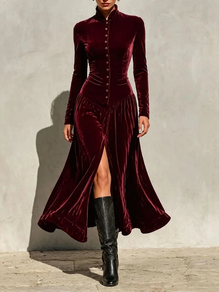 Lucienne Button Front Maxi Dress