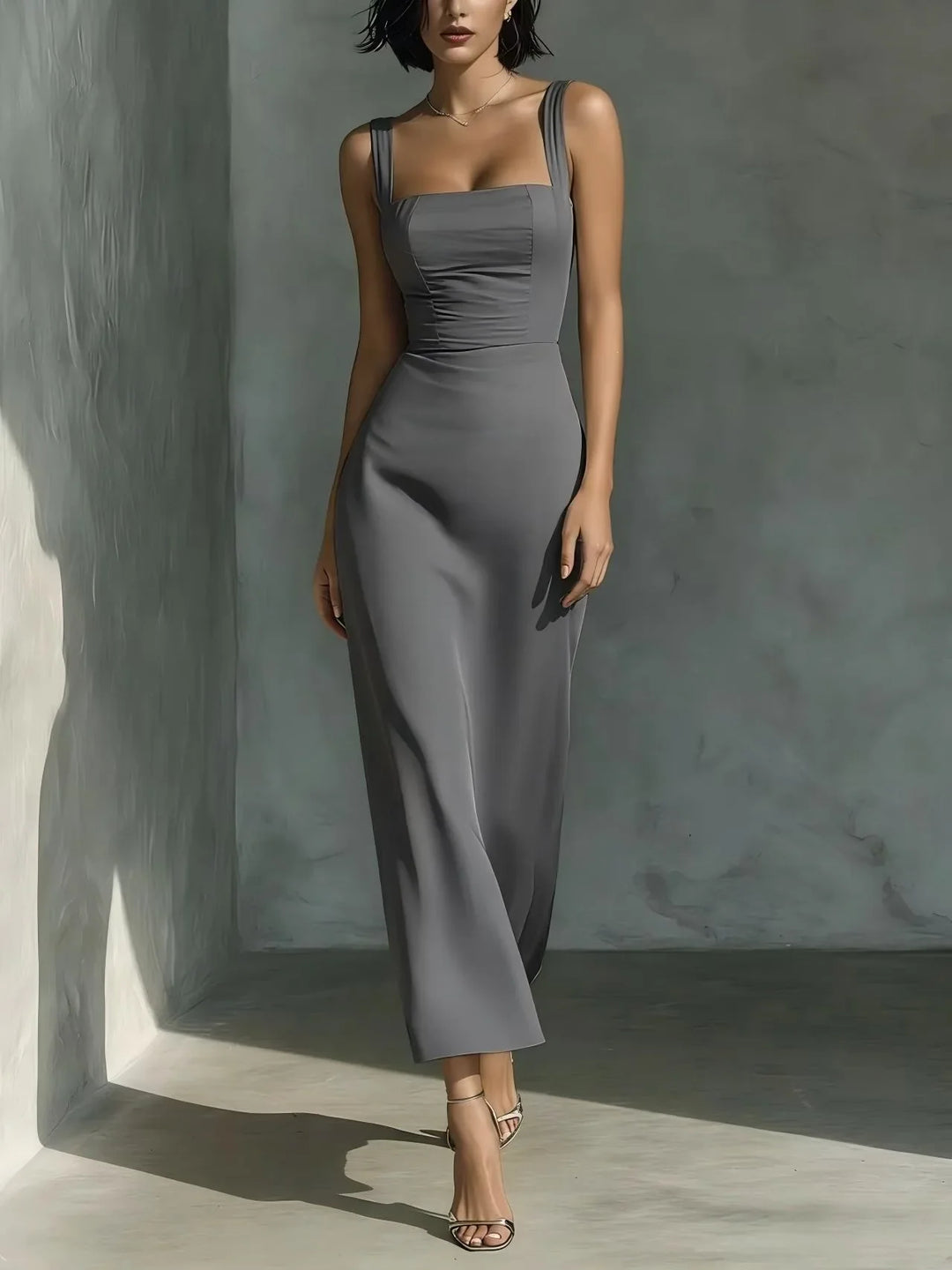 Maelle Elegant Sculpting Sleeveless Maxi Dress