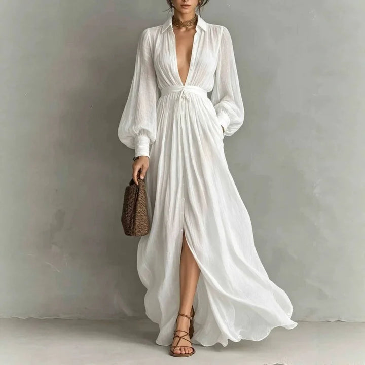 Mia Lantern Sleeve Maxi Dress