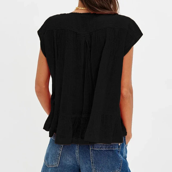 Sylvie Ruffle Hem Sleeveless Blouse