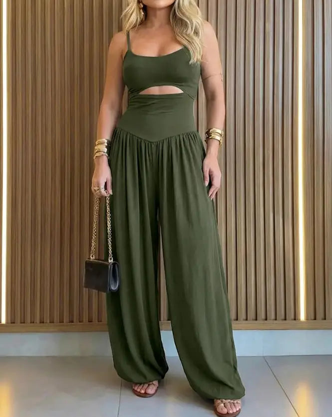IvannaSleeveless Cut Out Wide Leg Jumpsuit