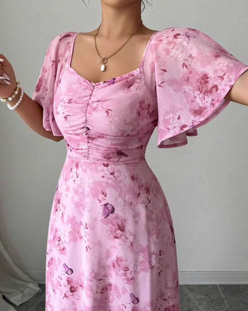 Isolina Puff Sleeve Midi Dress