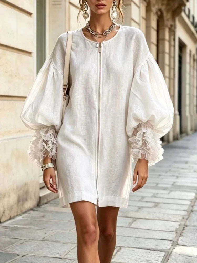 Adalyn Balloon Sleeve Mini Dress