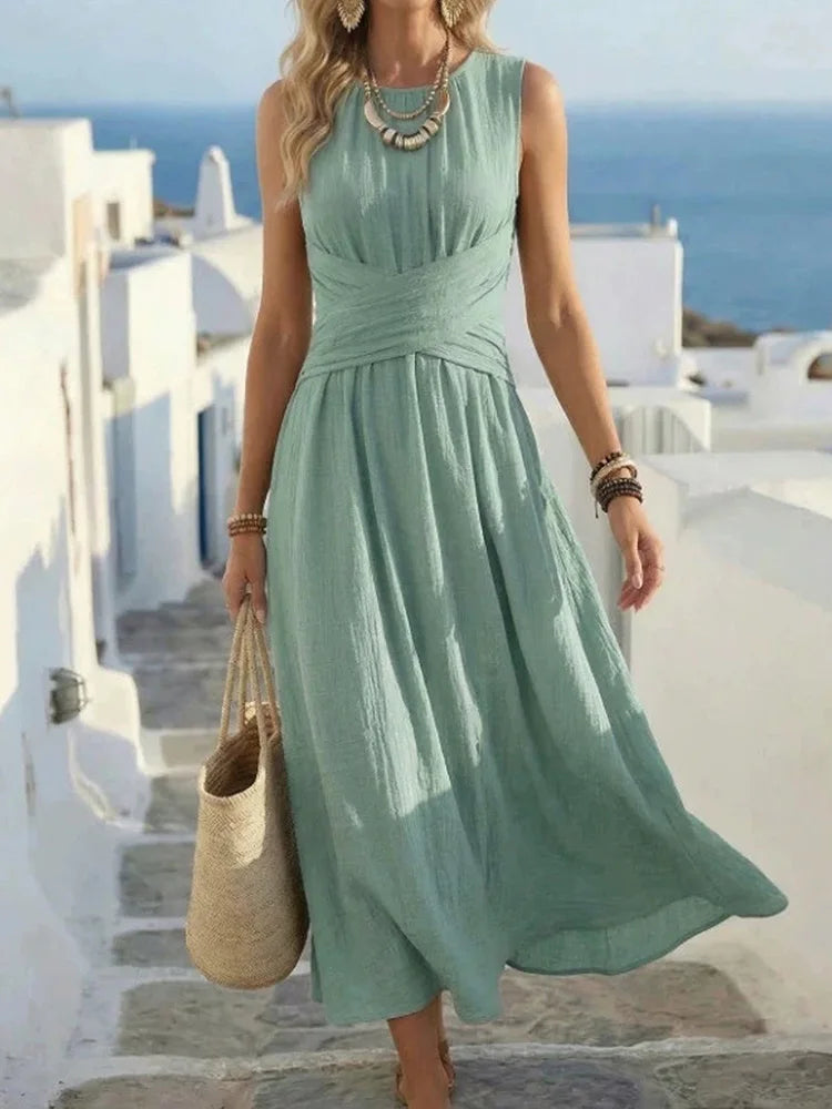 Severine Ruched Waist Maxi Dress