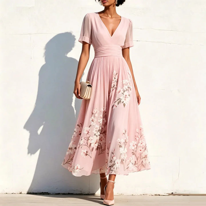 Solane Floral A Line Wedding Guest Dress
