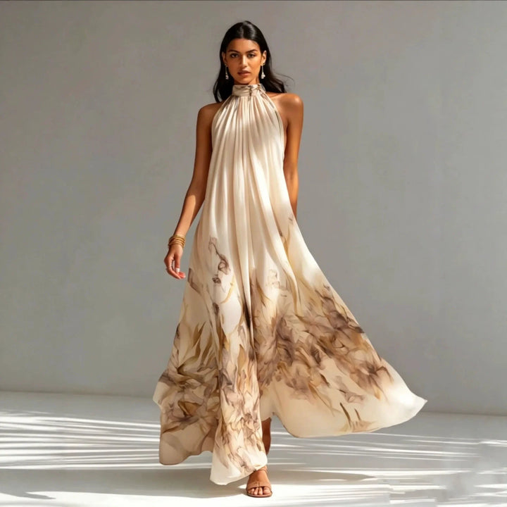 Krista Printed Halter Maxi Dress