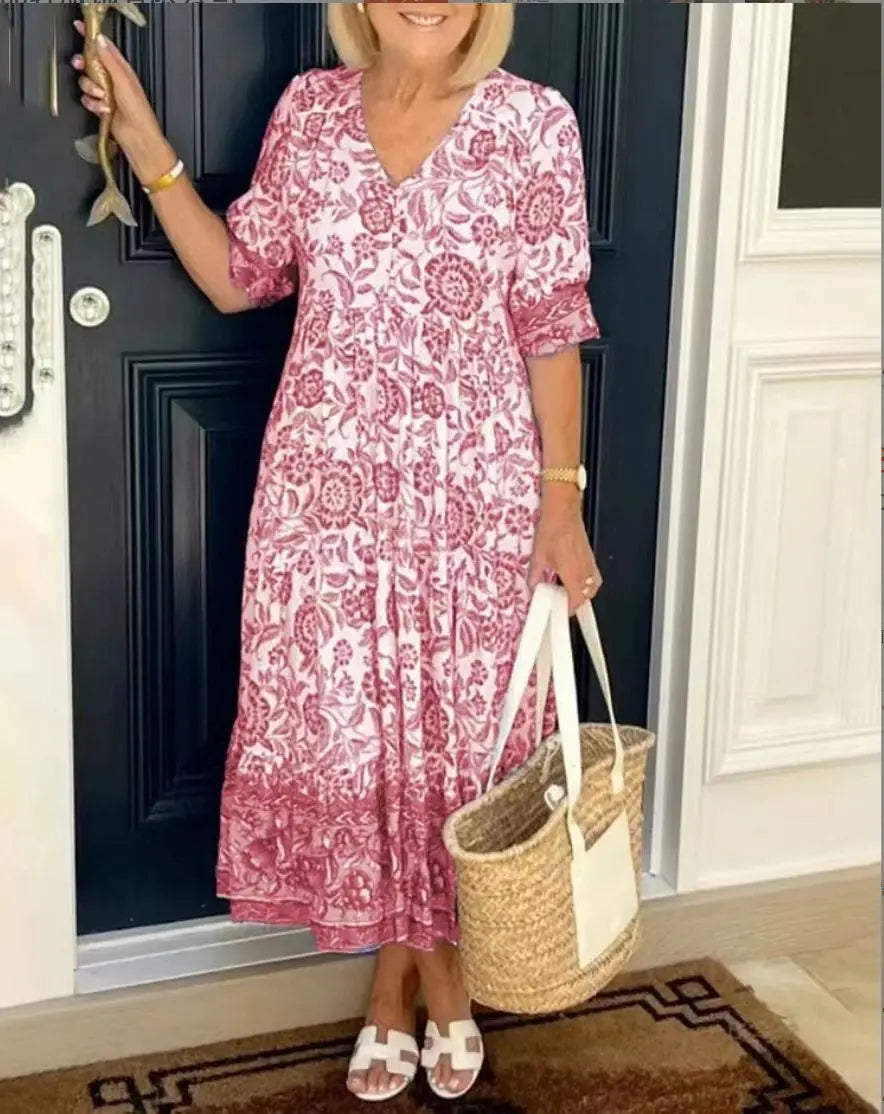 Josephine Floral Tie Dye Maxi Dress