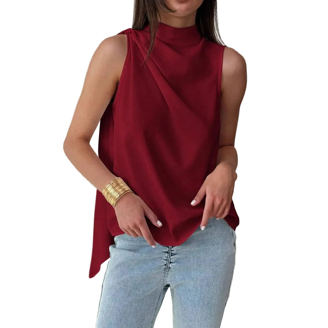 Zoey Elegant Sleeveless High Neck Blouse