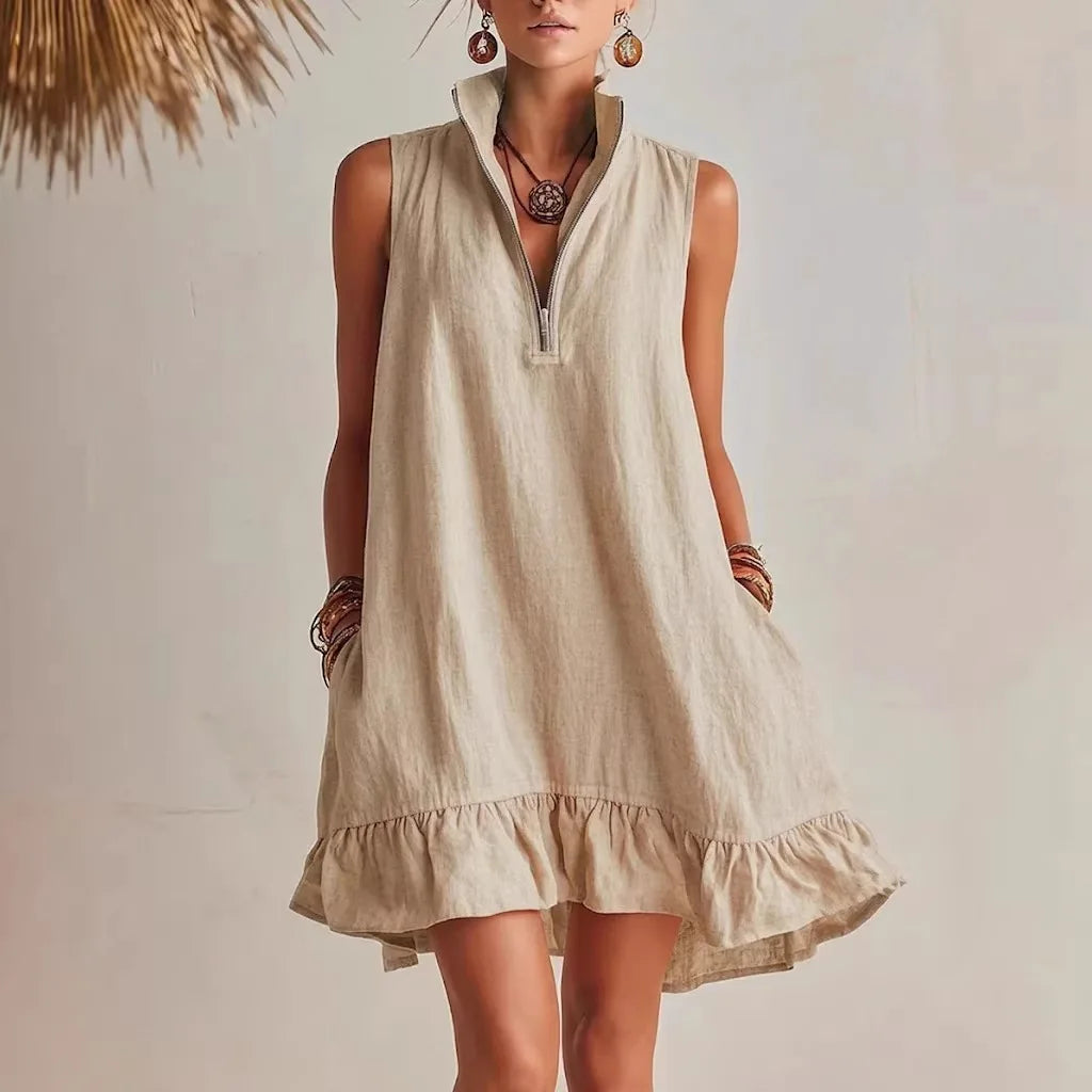 Delphine Ruffle Hem Mini Dress