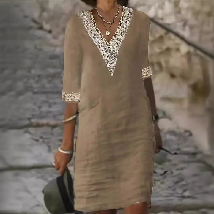 Zoe V Neck Casual Mini Dress