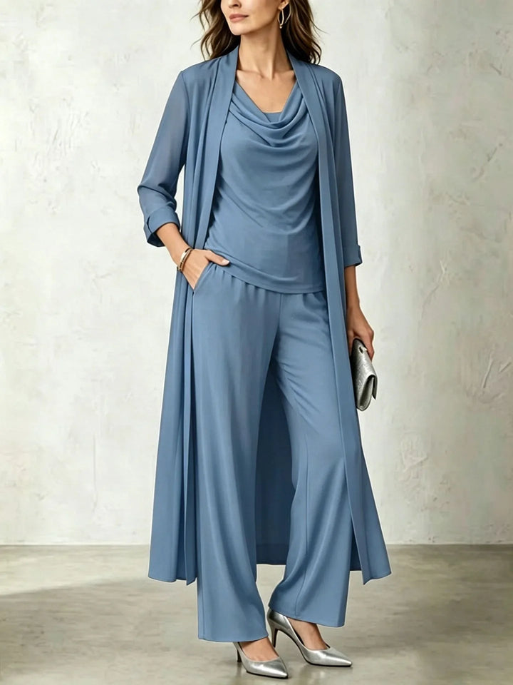Rosana Cowl Neck Three Piece Set