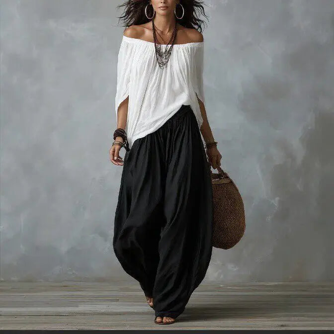 Fiorella Bohemian Off Shoulder Harem Pants Set