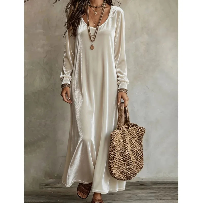 Aster Velvet Finish Maxi Dress