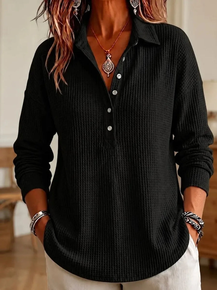 Marlow Waffle Knit Polo Sweater