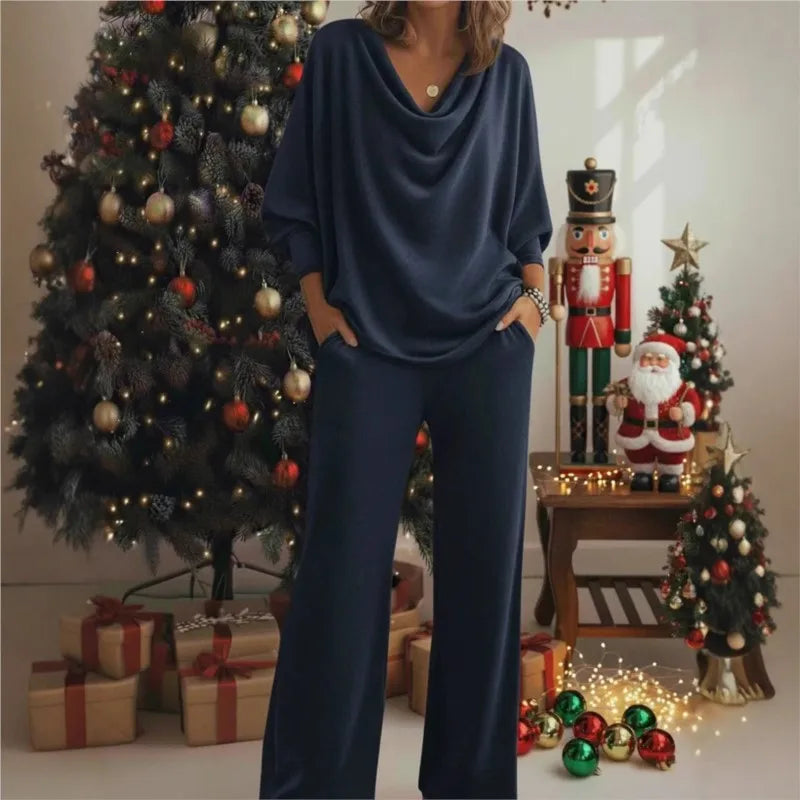 Odette Cowl Neck Knit Set
