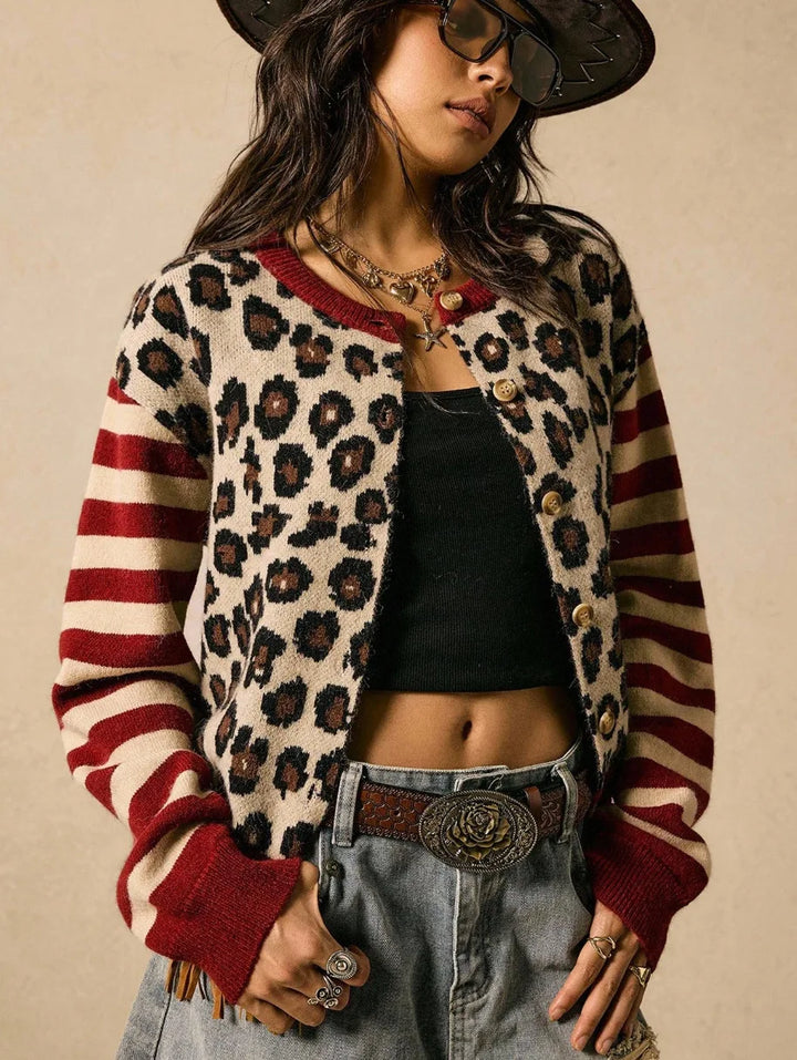 Sidonie Leopard Print Cardigan