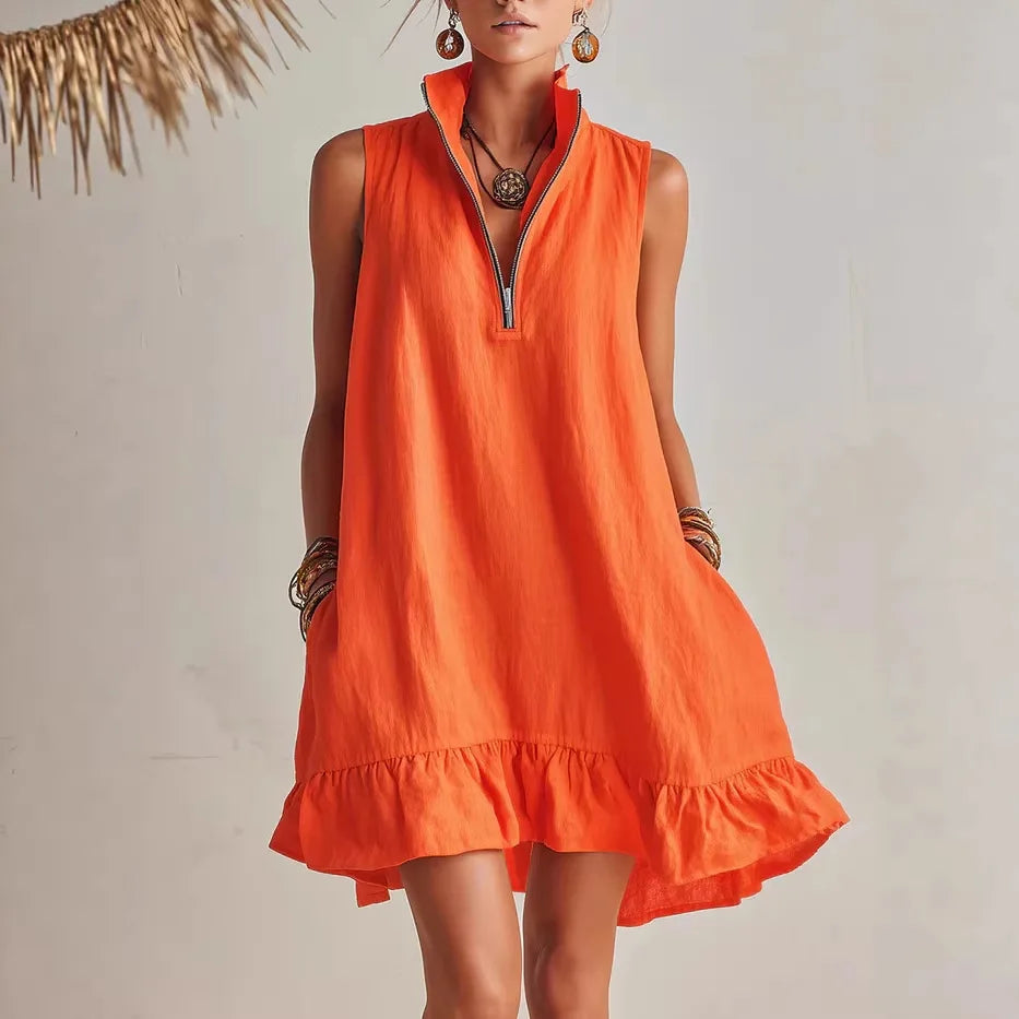 Delphine Ruffle Hem Mini Dress
