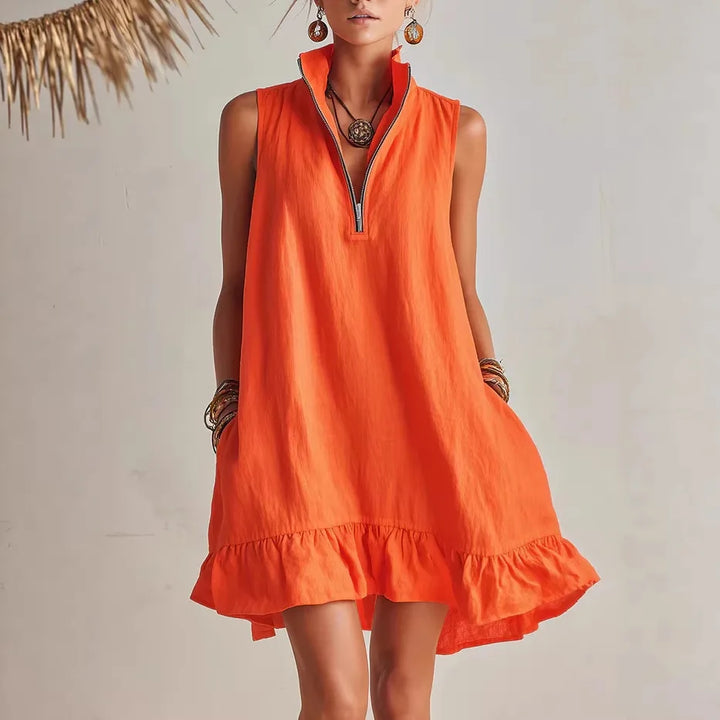 Delphine Ruffle Hem Mini Dress