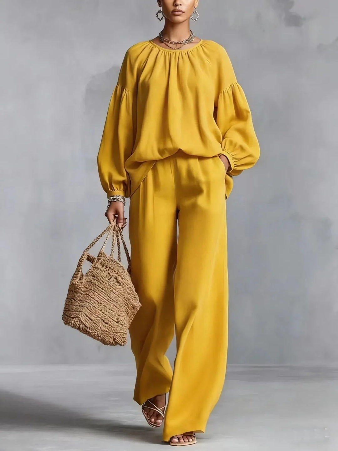 Gemma Lantern Sleeve Trouser Set