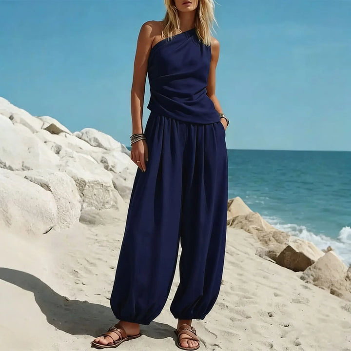 Perla One Shoulder Trouser Set