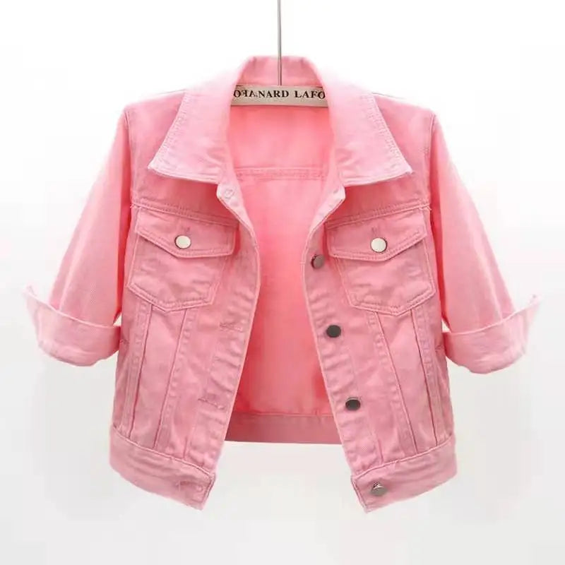 Orleena Cropped Denim Jacket