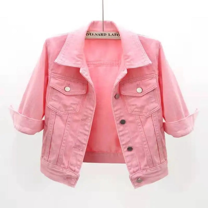 Orleena Cropped Denim Jacket